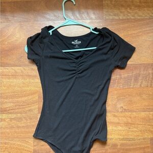 Hollister Black Ruched Bodysuit